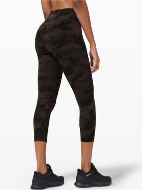 High-Waist Camo Active Leggings - Dark Green Camo